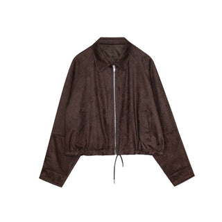 zipper lapel coat