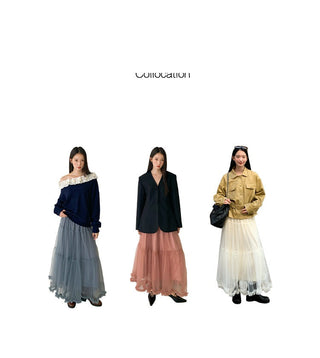 elastic mesh skirt