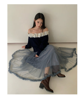 elastic mesh skirt