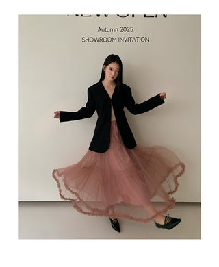 elastic mesh skirt