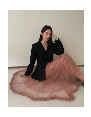 elastic mesh skirt