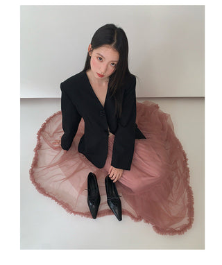 elastic mesh skirt
