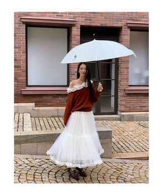 elastic mesh skirt