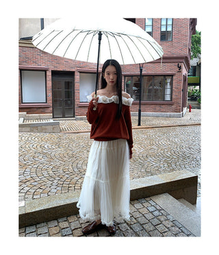 elastic mesh skirt