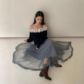 elastic mesh skirt