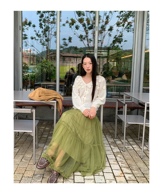 elastic mesh skirt