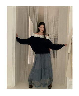 elastic mesh skirt