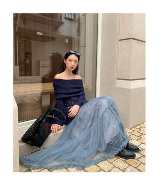 elastic mesh skirt
