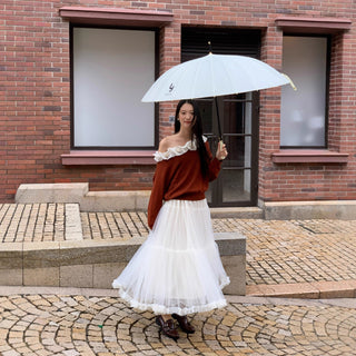 elastic mesh skirt