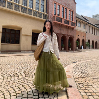 elastic mesh skirt