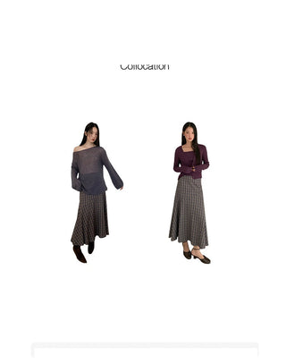 contrast check skirt