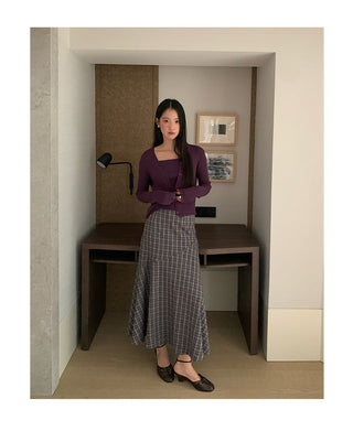 contrast check skirt