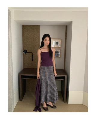 contrast check skirt
