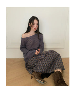 contrast check skirt