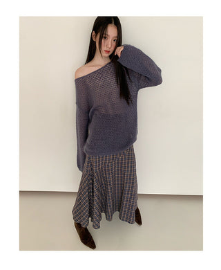contrast check skirt