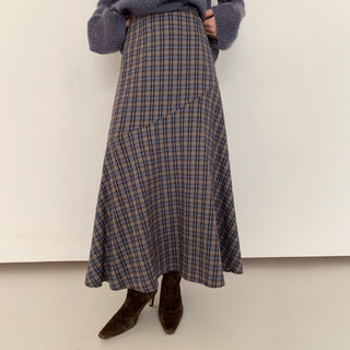contrast check skirt