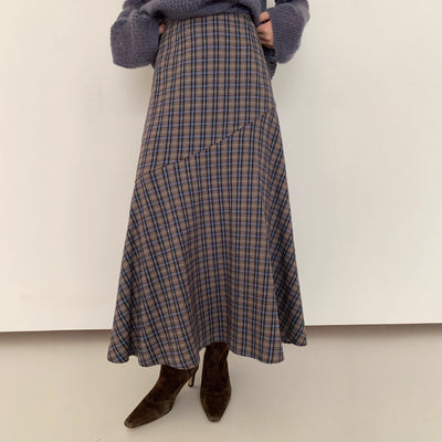 contrast check skirt
