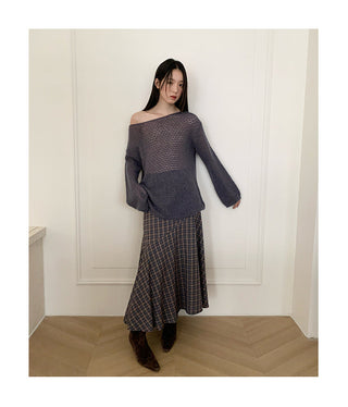 contrast check skirt