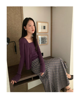 contrast check skirt
