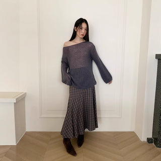 contrast check skirt