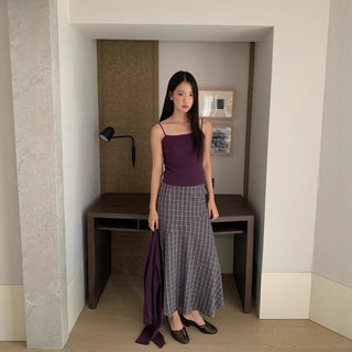 contrast check skirt