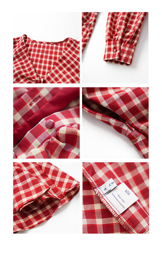 ruffled plaid Top