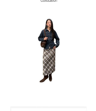 plaid straight skirt