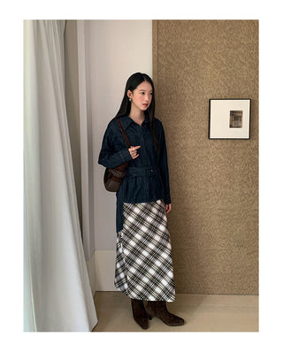 plaid straight skirt