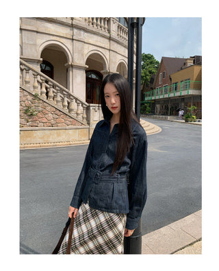 plaid straight skirt