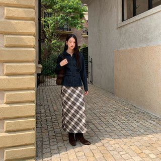 plaid straight skirt