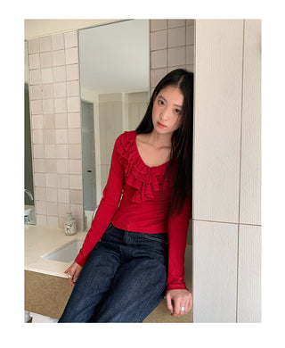 ruffled bottoming Top