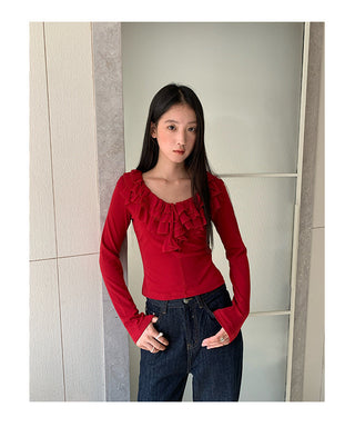 ruffled bottoming Top