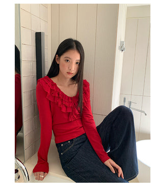 ruffled bottoming Top