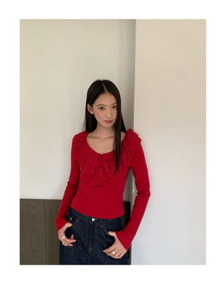 ruffled bottoming Top