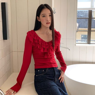 ruffled bottoming Top
