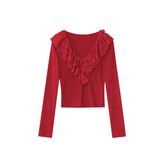 ruffled bottoming Top