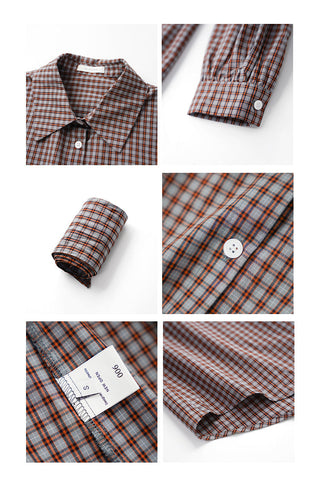 plaid drop-shoulder