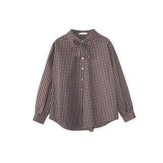 plaid drop-shoulder