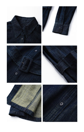 belted denim Top
