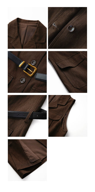 belted long vest