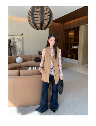 belted long vest