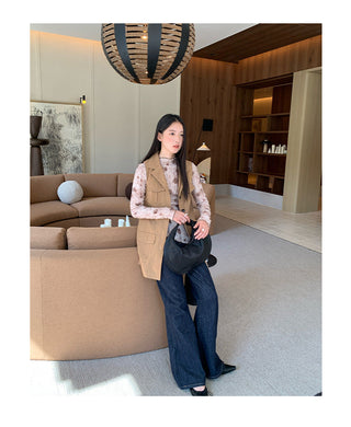 belted long vest
