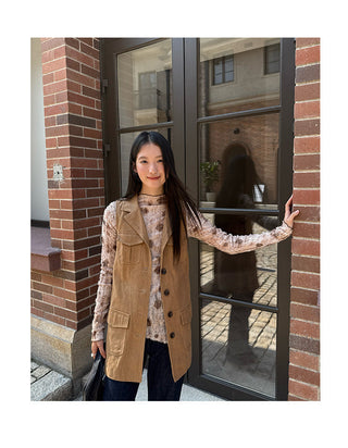belted long vest
