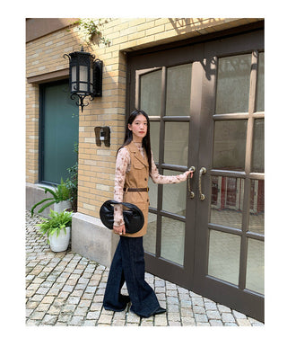 belted long vest