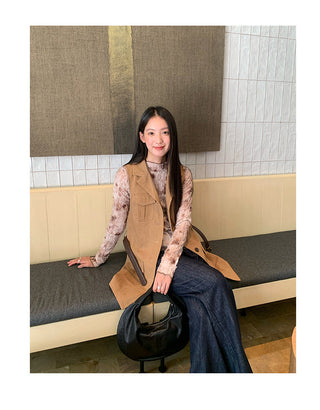 belted long vest