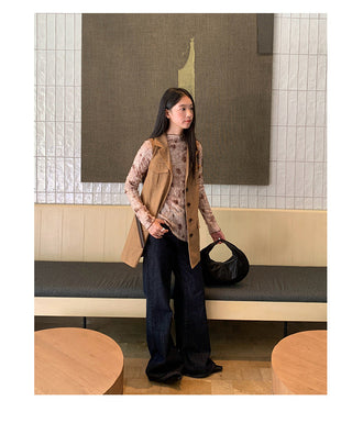 belted long vest