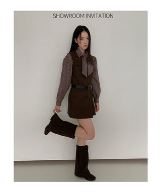belted long vest