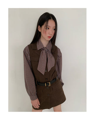 belted long vest