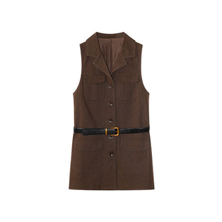 belted long vest