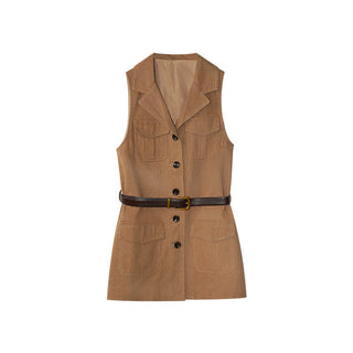 belted long vest